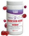 Magnesium Citrate Gummies - Sukkerfri, Vegansk og ikke-GMO for bedre søvn og afslapning - Ingen sukkeralkohol - Magnesiumtillæg til voksne, teenagere og børn - Kirsebær - 120 tykkere