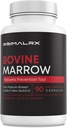Kvægmarrow: Græs Fed Bone Marrow - Immunitet Vitaminer / Nyre Support / Blodcirkulation Kosttilskud (K2 Vitamin / Calcium supplement, Kollagen Kosttilskud, CLA Kosttilskud) - 90 Kapsler