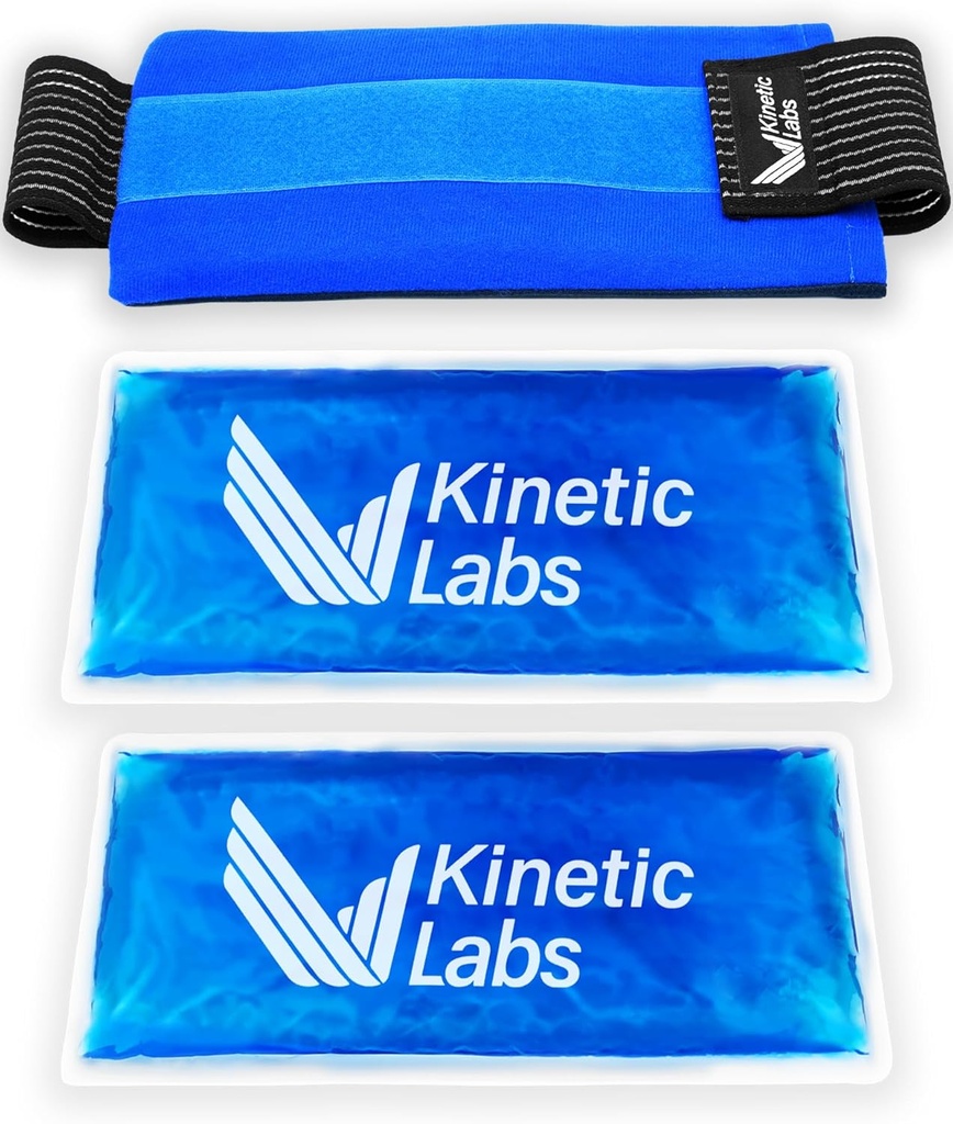 Genanvendelig Ice Pack Wrap af Kinetic Labs - Gel Ice Pack Wrap - Ice Packs til skader Genbruges (Stor med Extra Gel Pack)