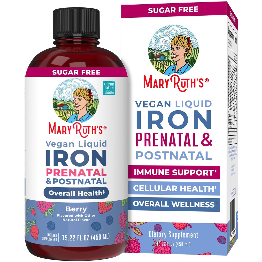MaryRuth Organics szág 124; Flydende jerntilskud Prenatal & Postnatal for Gravid & Lactating