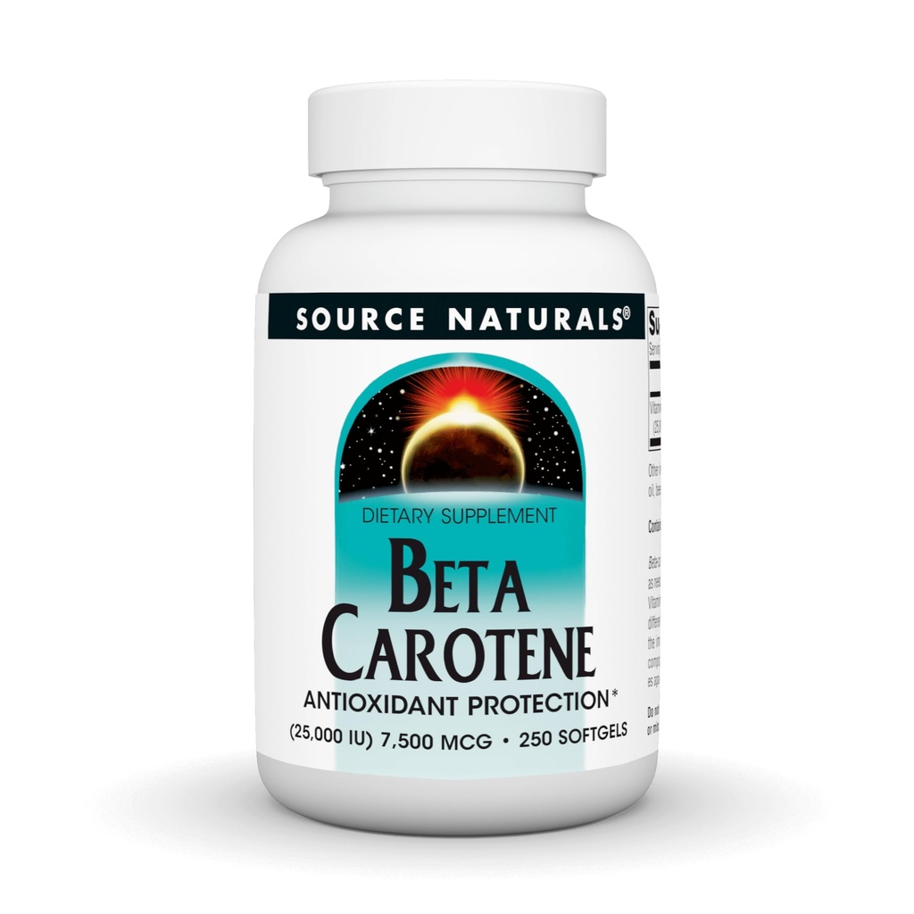 Source Naturals Beta Caroten 25000 iu Antioxidant Protection - konverteret af krop til vitamin A - 250 Softgels