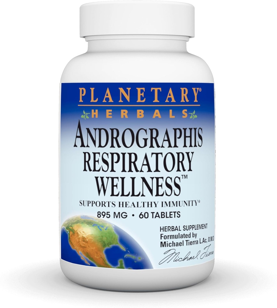PLANETÆR HERBALS Andrographis Respiratory Wellness Nutritional Supplement, 60 Greve