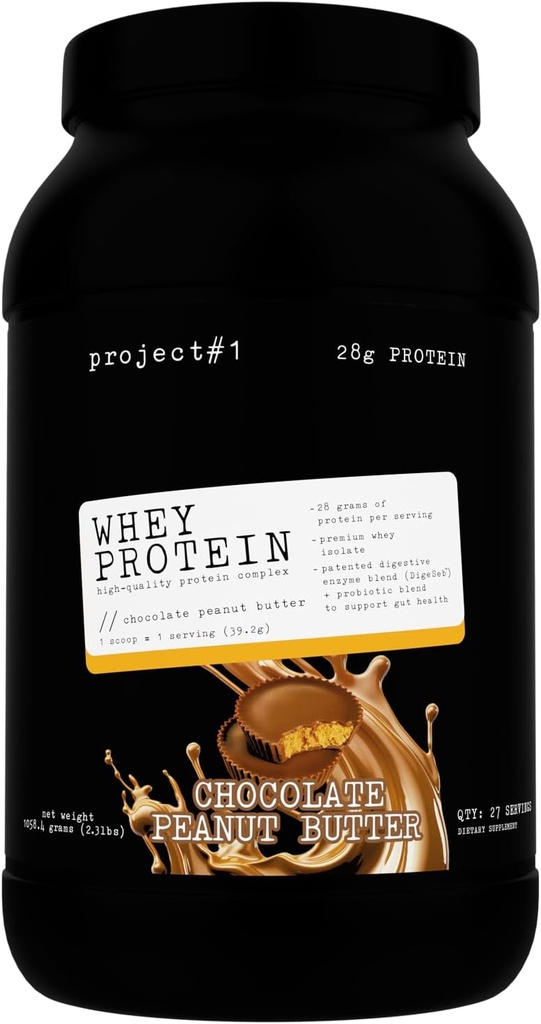 Projekt # 1: Whey Protein Plus 124; Mikrofiltret Whey Isolate for Muscle Development & Rapid Recovery Medic124; Whey Protein Powder - Protein Drinks eller workout Smoothie Medical 124; 27 Servering - Chokolade Peanut Butter