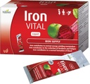 Hübner Iron Vital Liquid Iron Supply Plus C-vitamin, Kosttilskud til voksne og børn, Vegan og Gluten- fri, Frugt Flavor, Box med 20 Pakker, 10 ml hver