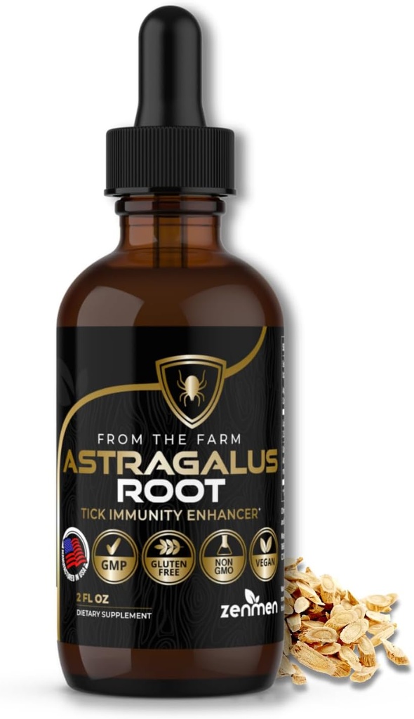 Zenmen Astragalus Root Organic Tinktur - Tik immunforsvar og Immunitet Enhancer, Kilde til antioxidanter - Lavet i USA
