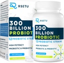 Probiotika for kvinder Mænd: 300 Millioner CFU Probiotisk høj potens + 12 Strops Organic Probiotika med Prebiotika, Daglig Probiotisk tillæg for fordøjelsessygdomme, Gut, Immunsystemet og Bloating Health, 60 Kapsler