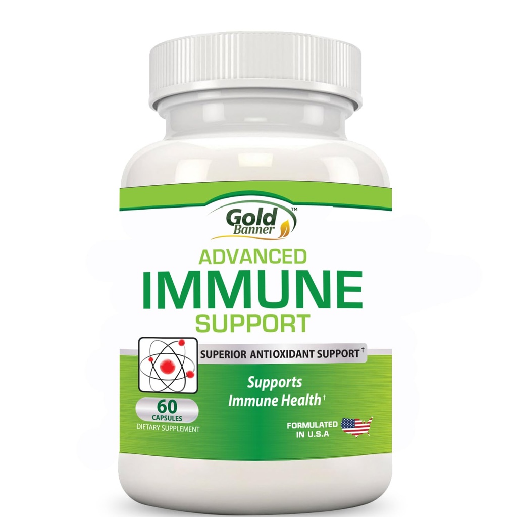 Gold Banner Immun Support Superior Antioxidant - Øger immunsystemet med rød hindbær, Pomegranat, Pine Bark, Grape Seed, Grønne Ekstrakter - Polyphenoler, Lycopene