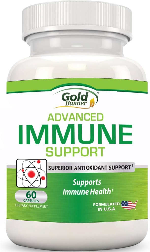 Gold Banner Immun Support Superior Antioxidant - Øger immunsystemet med rød hindbær, Pomegranat, Pine Bark, Grape Seed, Grønne Ekstrakter - Polyphenoler, Lycopene
