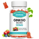 Ginkgo Biloba Gummies for kvinder og mænd, Brain Supplement Forbedre bedre mad og fokus, Vegansk blandet Berry Flavor 60 Greve