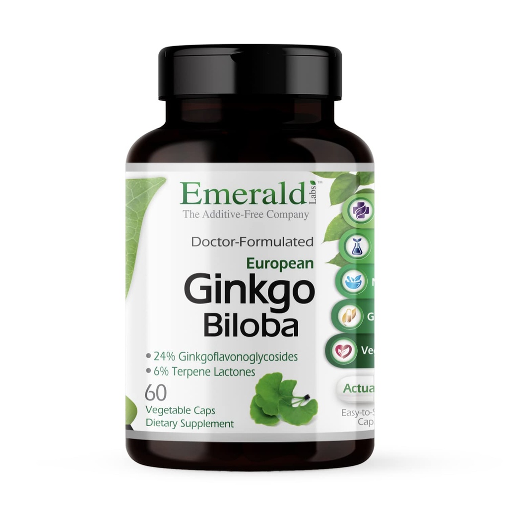 NØDSITUATIONER Ginkgo Biloba Extract - Brain Health Supplement - Tilbud Antioxidant & Energy Support - 60 Vegetabilske kapsler (30-dages levering)