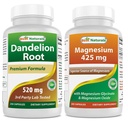 Bedste Naturals Mælkebøtte Root 520 mg & Magnesium Glycinate 425 mg