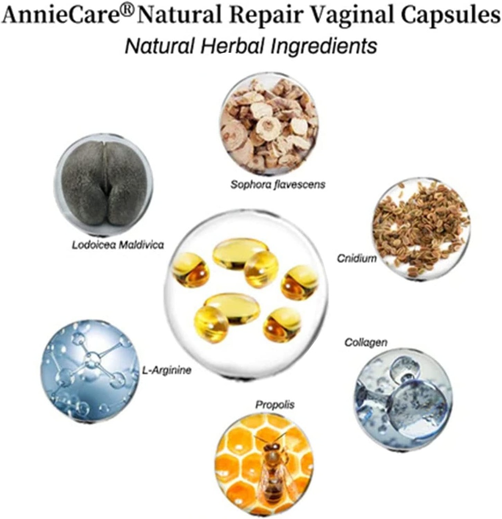 AnnieCare Instant Anti- Itch Detox SLI- mming Produkter, Annie Care Capsulas, Fyring Reparation & Pink og Bud Naturlige Kapsler, Stay Clear & Fresh Measures 2 Tasker af hver 7stk