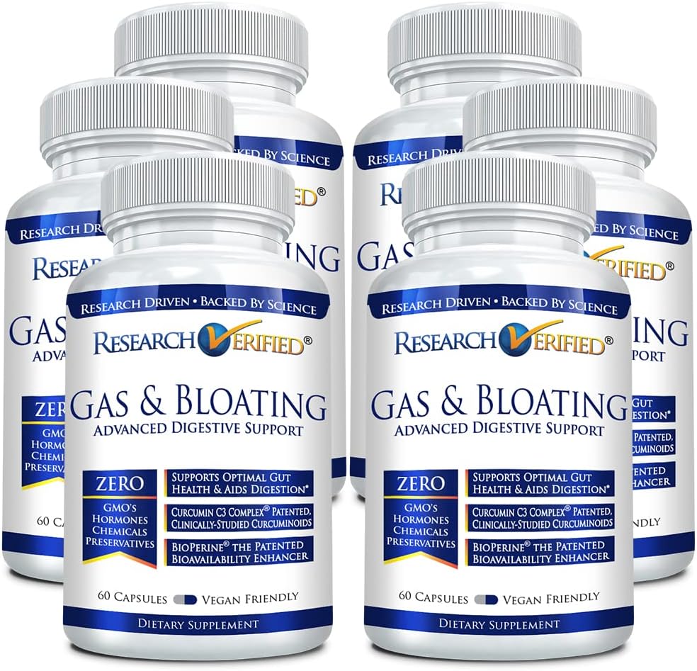 Forskning Verificeret Gas og Bloating - Slap af Intestinale Muskler, Eliminere Gas Buildup - Artichoke Powder, Ingefær, Pebermynte Leaf Powder - 360 Kapsler - Vegan