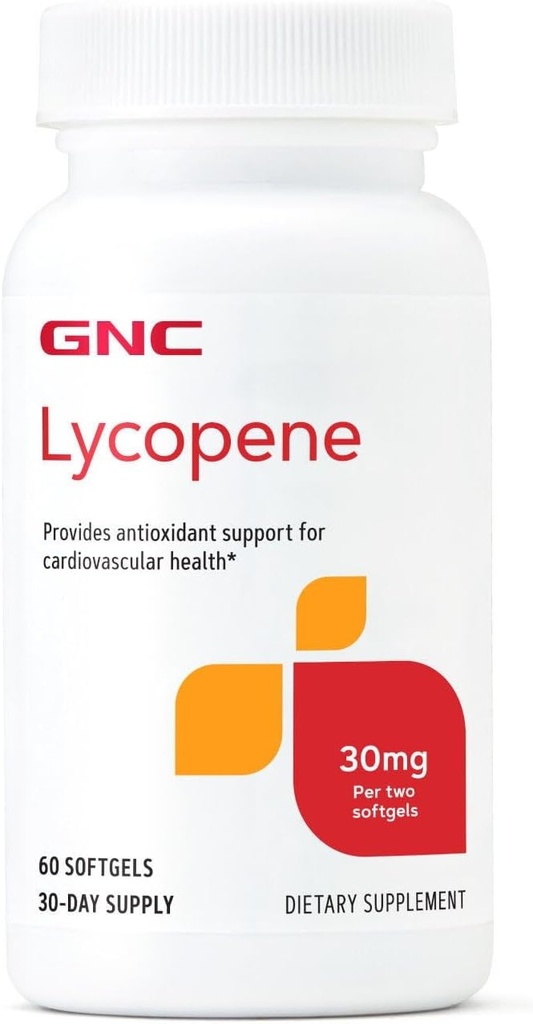 GNC Lycopene 30mg, giver støtte til kardiovaskulær sundhed, 60 Softgels