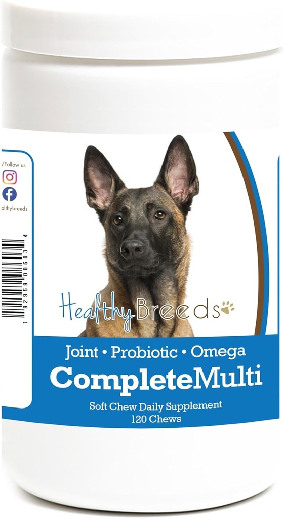Sunde racer belgiske Malinois Alt i én Multivitamin Soft Chew 120 Tæl