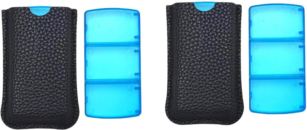 VOFOON Small Pill Organizer 3 gange om dagen Daily 2 Pack, Travel Pill Box for Purse Pocket, 3 Segment Portable Medicine Vitamin Case, Fish Oil Box, Supplement Box