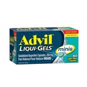 Advil Liqui- Gels Minis Pain Reliever og Feber Reducer, Smertemedicin for voksne med Ibuprofen 200mg for smertelindring - 160 Væske fyldte kapsler