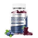 Glucosamin Chondroitin Gummies med MSM & Elderberry Extra Strength - Joint Support, Antioxidant Immunsupport for voksne, Mænd & Kvinder Min, coenzym Q10, DHA- 60 Blueberry Gummies
