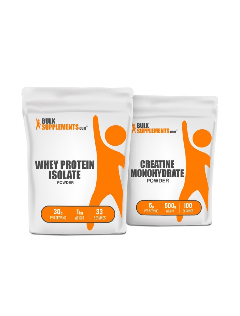 BulkSupplements Whey Protein Isolere 1kg + Creatin 500g Bundle