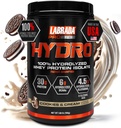 Labrada Hydro 100% Pure Hydrolysed Whey Protein Isolate Powder, Lactose fri, 6g BCAA s, 4.5g Glutamin, Fastest Digesting Whey Tilgængelig, Instant Mixing, Lækker Taste 20 Servere (Cookies & Cream)