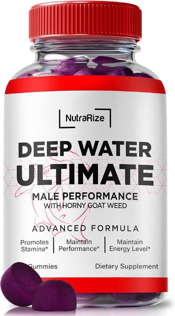 NutraRize Deep Water Ultimate Mandlige Gummies - Officiel Deep Water Mand Essentials, Premium Deepwater Ultimate Gummies for Mænd, Deep Water Ultimate Mand Gummies, Performance Review (60 Gummies)
