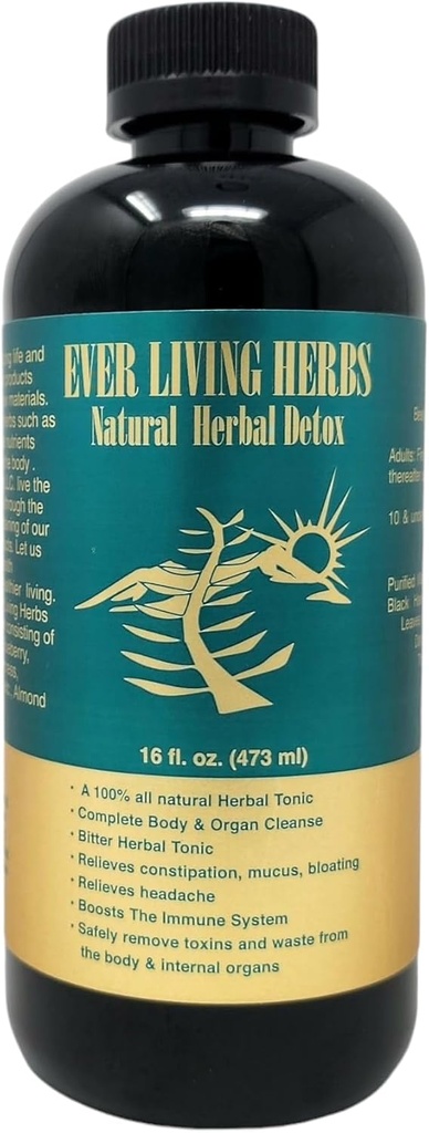 Naturlig Herbal Detox med Moringa for næringsstoffer og dyb Cleansering med Neem, Burdockroot, Mælkebøtte 16 Oz.
