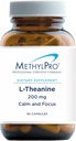 MethylPro L- Theanin 200mg - L Theanin tillæg med Glycin for rolig energi og fokus, Aminosyre for søvnstøtte og sund stress respons - 90 kapsler