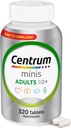 Centrum Minis Sølv Multivitamin Tablet for voksne 50 Plus, Multimineral Supplement, vitamin D3, B-Vitamin, Gluten fri, non-GMO ingredienser, understøtter hukommelse og kognition hos ældre voksne - 320 Ct