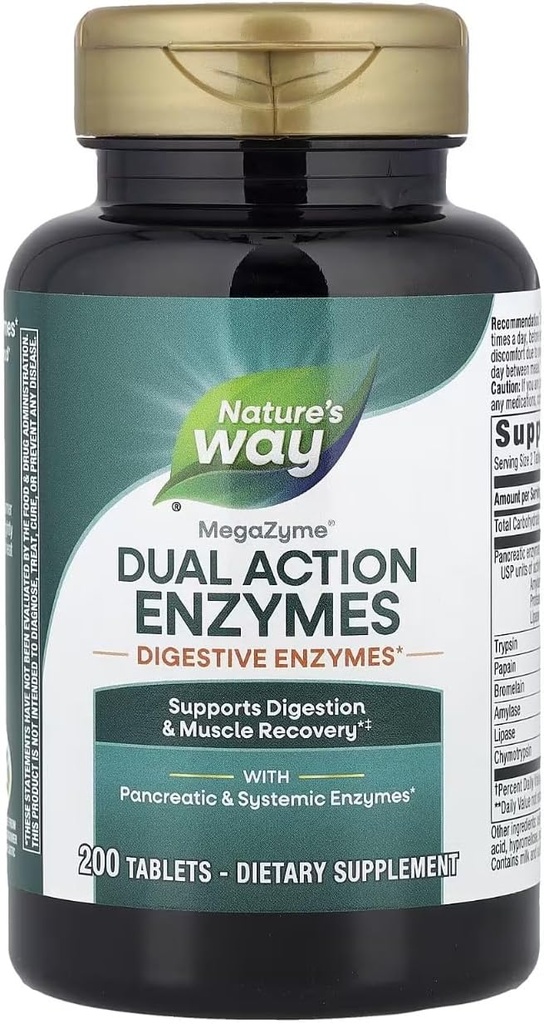 Enzymatic Therapy Mega-zyme, 200 Tablets (2 Pack)