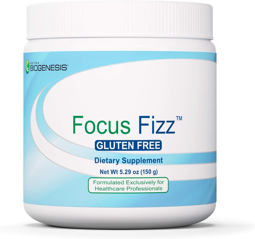Nutra Biogenesis Focus Fizz - GABA L-Theanine Powder Supplement for Women and Men, Relax Support for Adults with Vitamin B 12, 250 mg GABA Per Serrving - 5.29 oz (150 g)
