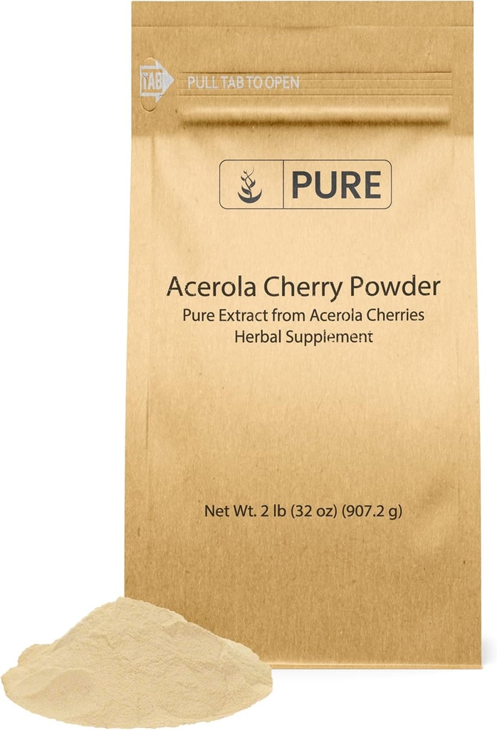 PURE ORIGINALSKE INGREDIENSER Acerola Cherry Powder (2 LB) Non-GMO, Gluten Free, Eco- venlig Packaging