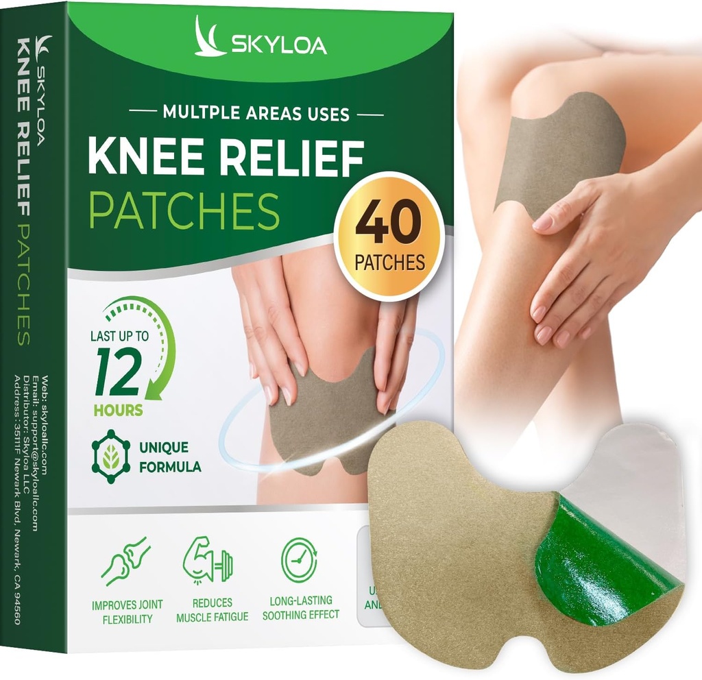 Knee Relief Patches, Knee Patches, Heat Patches for fælles ryg skulderhals, Herbal Patches for Knee, Wormwood Extract Sticker for Knee, Lang holdbarhed Relief for muskel, Op til 12 Hrs