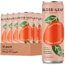 Gloss Leaf Collagen Iced Tea (Zero- Sukker, Mango- Ananas): Brygget Sort Tea med Collagen Peptider Protein & Vitamin C, Skønhed & Anti- Aging, 12 Fl Oz, 12 Pack