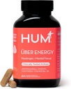 Hum Uber Energy Adrenal Energy Support med Ashwagandha Root, Ginseng, B Vitamin, B6-vitamin, B5, og Adaptogens, Kosttilskud til binyrerne Træthed Support, 60 Veganske Kapsler