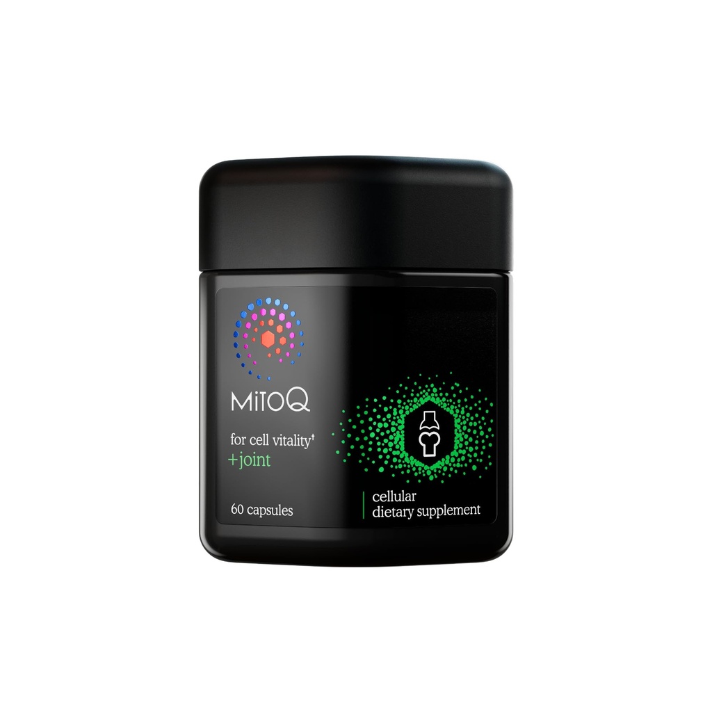 MitoQ + Joint Advanced CoQ10 Antioxidant Supplement - Indeholder Mitoquinol Mesylat & Green Lipped Mussel Omega Oil Extract - Understøtter sund fælles, mobilitet og celle vitalitet (60 Softgel kapsler)