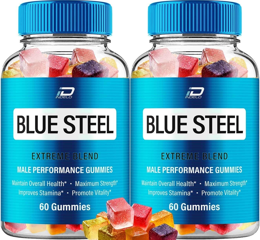 Blue Steel Gummies - BlueSteel Hamp Gummies, Steel Blue Official Formel Hamp Gummies - Natural Hamp Oil Advanced Formulering, Blue Steel Hamp Gummies Anmeldelser (2 Pack - 120 Gummies)