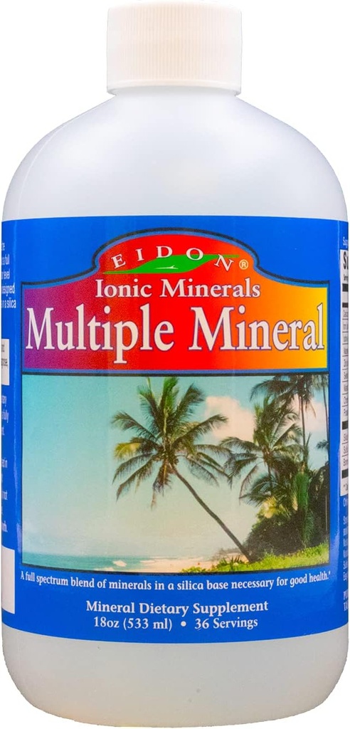Eidon Multiple Minerals Supplement - Ionic Trace Mineral Drops for Water, Natural Liquid Vitamin to Support Heart Health and Hydration, Bioavailable, No Additives or Preservatives - 18 oz