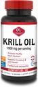 Olympian Labs Antarctic Krill Oil, 1000mg Caps med Astaxanthin, Omega-3, EPA, DHA, Immun, Joint & Brain Support, 60 Softgels