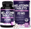 Melatonin 20mg tabletter til voksne (180 Greve) - hurtig opløsning med 20 mg Melatonin per tablet - høj potens, Gluten- fri, ikke-GMO, Vegan - blandet berry flavor - Bulk Supply - USA Made