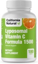 California Natural Liposomal Vitamin C 1500mg Fat Soluble Liposomal Vitamin C Complex, High Absorption, Immune Support, High Bioavailability Collagen Support, Antioxidant Supplement - 180 Capsules