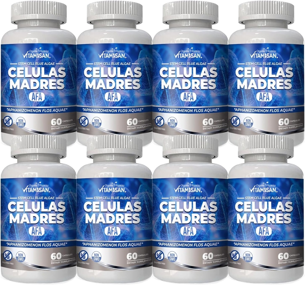 VITAMIAN Celulas Madres Stem Cell Blue Algae AFA Capsules, 60 Count (pakke med 8)