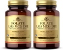 Solgar Folate 1,333 mcg DFE (Metafolin 800 mcg) - 100 Tablets, Pack of 2 - Prenatal Vitamin - Non- GMO, Gluten Free, Dairy Free, Kosher - 200 Total Servering