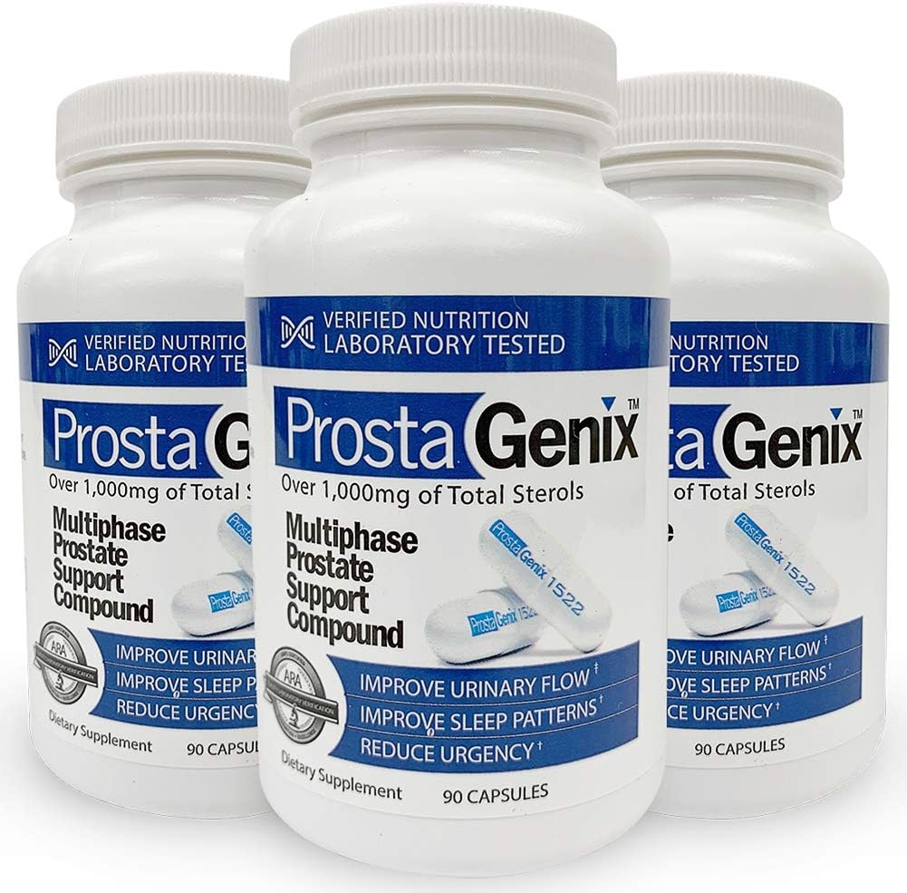 ProstaGenix flerfaset prostata supplement Capsule -3 Bottles- Udvalgte på Larry King Investigative TV Show - Over 1 Million Solgt - End Nighttime Badeværelse Trips, Hastighed, Hyppig vandladning.