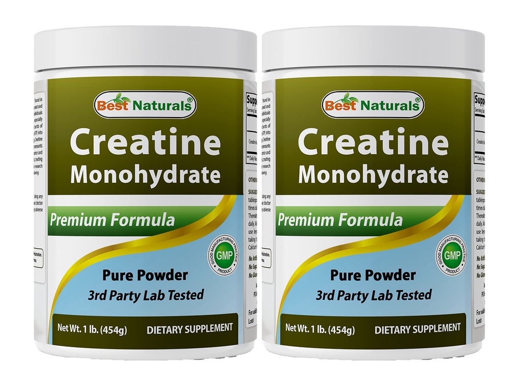Bedste Naturals Creatinine Monohydrat 1 Lb Pure Powder (1 LB (pakke med 2))