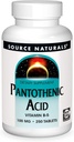 Source Naturals Pantothensyre 100 mg vitamin B- 5 Kosttilskud - 250 tabletter
