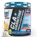 BPI Sports CLA + Carnitin - CLA L Carnitin & Linolsyre - L Carnitin supplement til vægttab, Metabolisme & Lean Muscle - Koffein fri - Frugt Punch - 50 Servering - 12.34 oz
