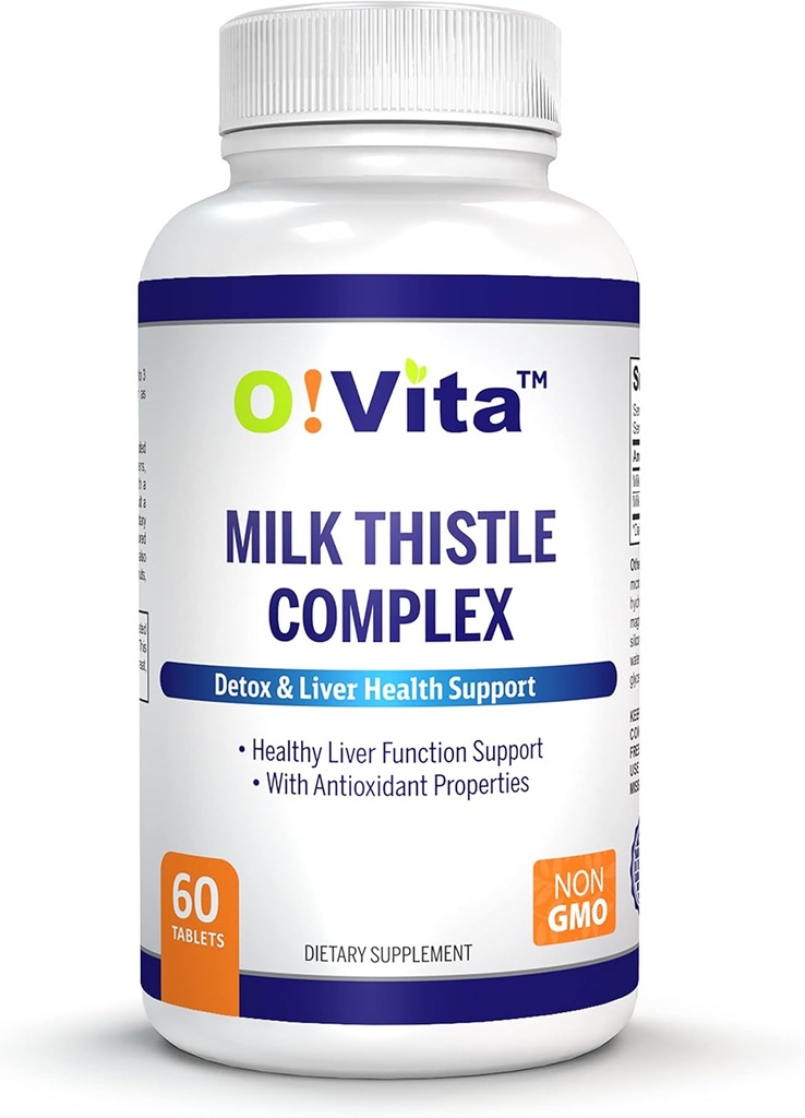 Milk Thistle Complex, Extra Strength 450mg, Supports Healthy Liver Function, up to 2-Month Supply (60 Non-GMO, Vegan Tablets)
