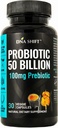 Probiotika 50 Millioner - 11 Strain Live Probiotiske Prebiotic for Mænd & Kvinder - Bedste at støtte fordøjelse & immunforsvar. med Lactobacillus Gasseri - Garanteret potens til Exspiration