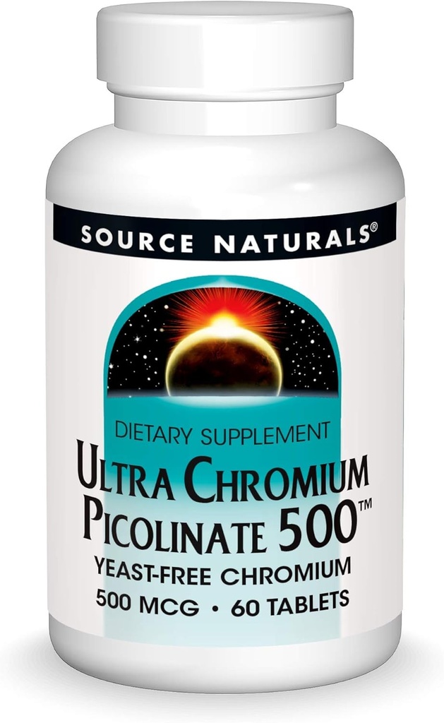 Kilde Naturals Ultra Chrom Picolinate 500 mcg Yeast- Free Dietary Supplement - 60 tabletter