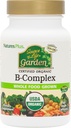 NaturesPlus Kilde til Life Garden Certified Organic B Complex - 60 Veganske kapsler - Komplet vitamin B supplement, Energy Booster - Vegetar, Gluten- Free - 30 Servere
